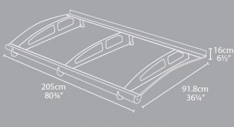 Входни навеси Aquila 2050 205x92 cm сив Lexan