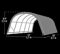 Покрив за коне Hadar 370x610x250cm 22,6m²