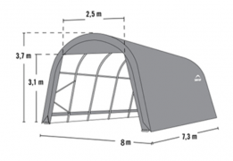 Shelter Кръгла Frame гараж 58 m²